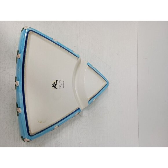 VTG Ceramic Hand Painted Milson & Louis Divided Chip & Dip Serving Platter Bowl - Picture 8 of 12